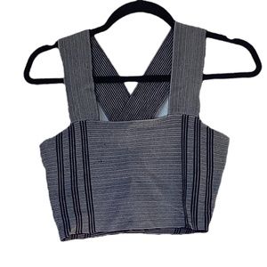 TOPSHOP Black and white bandage cropped tank top | Size 8